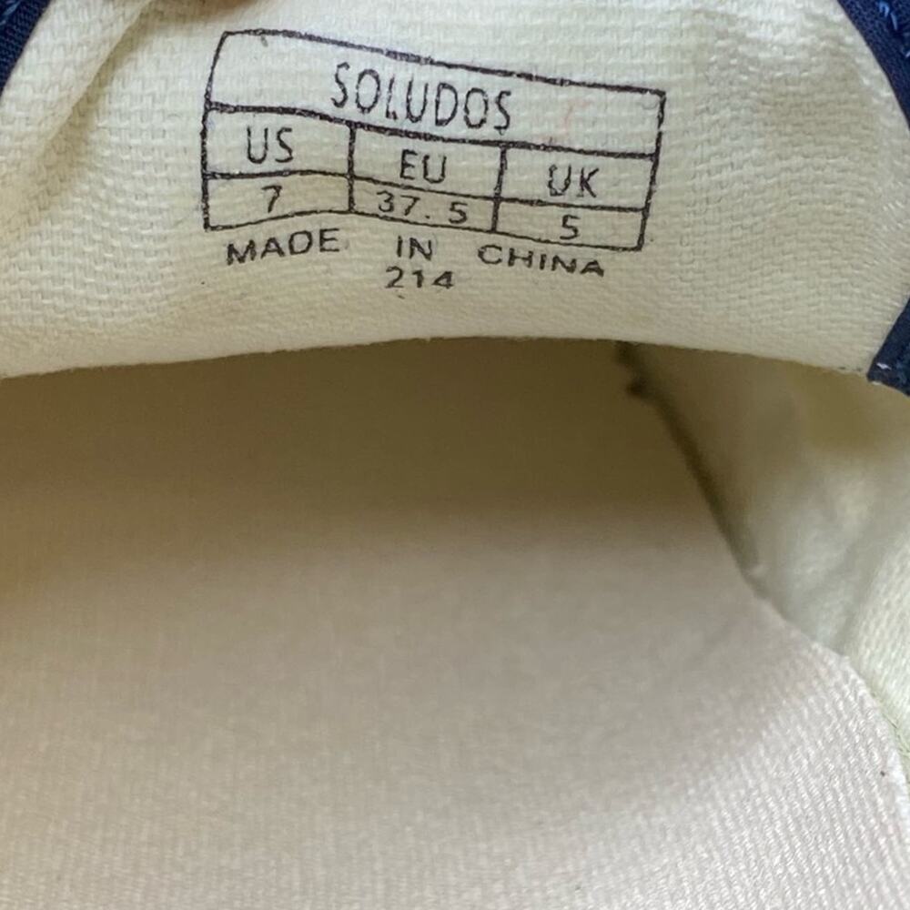 Soludos Low Top Sneakers Floral Embroidery Organic Cotton Navy Blue 7M New - Picture 12 of 15
